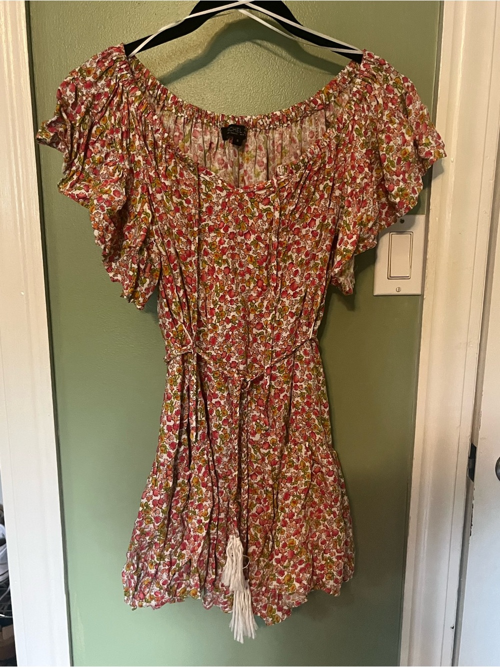 Rachel Zoe Pink Floral Off-Shoulder Mini Dress